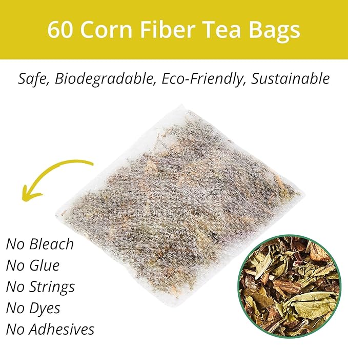 55 Dandelion Tea Bags, 3g/Bags 5.82oz, VitalForest Natural Dandelion Leaf and Root Tea, Dried Dandelion Root Tea Leaves, Caffeine Free, Health Herb Diente De Leon, Eco-Conscious Corn Fiber Tea Bags