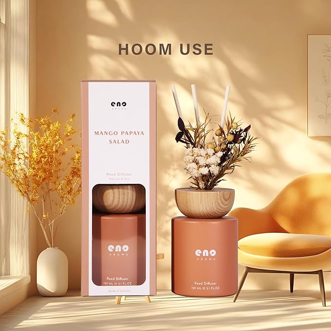 Reed Diffuser Set with Really Dried Flowers, Essential Oils Scented Diffuser with Sticks, Air Fresheners Home Fragrance for Bathroom Shelf Decor & Gift, 5.1oz / 150ml