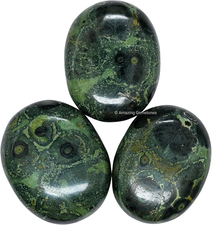 Amazing Gemstone Kambaba Jasper Crystals and Healing Stones - Large Palm Stone Crystals Piedra - Crystal for Good Luck, Balanced Positive Energy, Meditation - Unique Stocking Stuffers, Gifts for Women