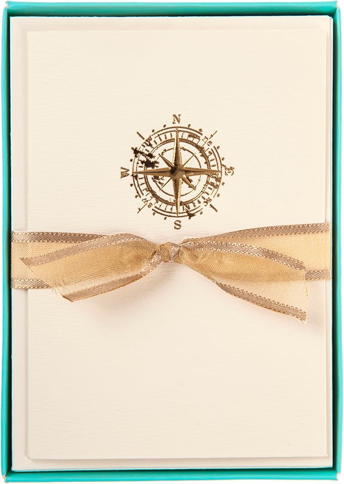 Graphique Box of Cards, Nautica - Includes 10 Cards with Matching Envelopes and Storage Box, Cute Stationery Made of Durable Heavy Cardstock, Cards Measure 3.25" x 4.75", Lpp Nautica (L1541CB)