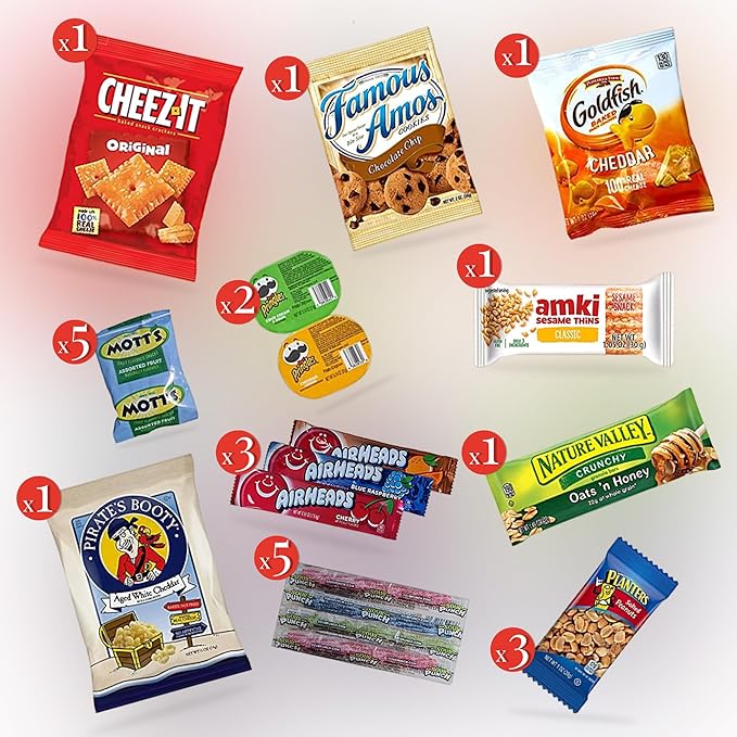 Jumbo Jumble Snack Box (45 Count) Gift Care Package Snacks Variety Pack for Adults Teens Kids Men Women School College Office Birthday (Energy Set)