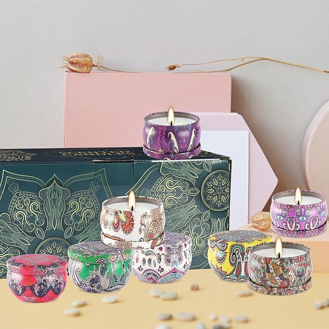 24 Pack Scented Candles Set for Home, Relaxing Stress Relief, Aromatherapy - Natural Soy Wax and Fragrance - Gifts for Women, Mom, Best Friend, Wife, Birthday