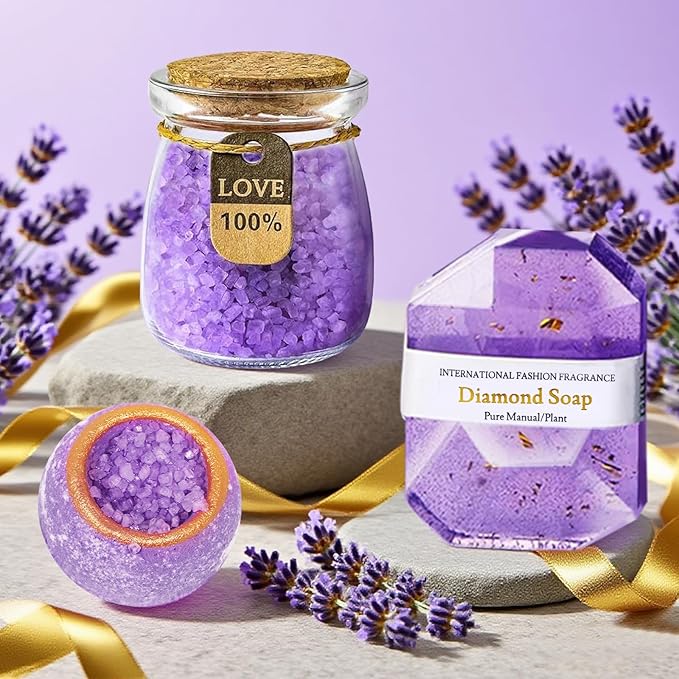 Happy Birthday Gifts for Women, Luxury Lavender Spa Gift Basket with Bath Essentials, Birthday Gifts for Mom, Wife, Sister, Girlfriend, Daughter, Coworker 16 oz Tumbler 3D Pop Up Birthday Cards