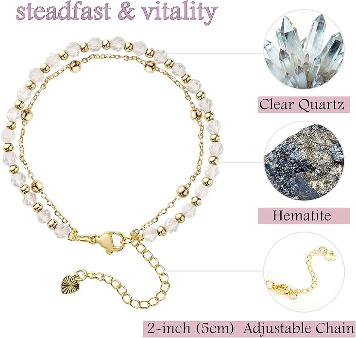 Farfume Crystal Bracelet Beaded Bracelets for Women 4mm Natural Stone Beads Gemstone Handmade Anxiety Jewelry Gifts