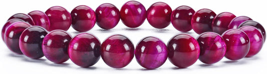 Cherry Tree Collection - Small, Medium, Large Sizes - Gemstone Beaded Bracelets For Women and Men - 8mm Round Beads