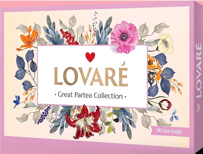 LOVARE Tea Bags Variety Pack - Made in Ukraine - Black and Green, Floral Berry, Mixed Blend, Herbal Blend Assorted Collection - Tea Sampler - Gift Sets for Tea Lovers (90 Bags - 18 Tastes)