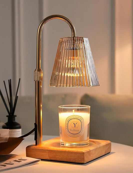 Candle Warmer Lamp with Timer, Dimmable Candle Warmer for Home Decor, Birthday Gifts for Women, Adjustable Height Wax Melts Warmer with 2 Bulbs