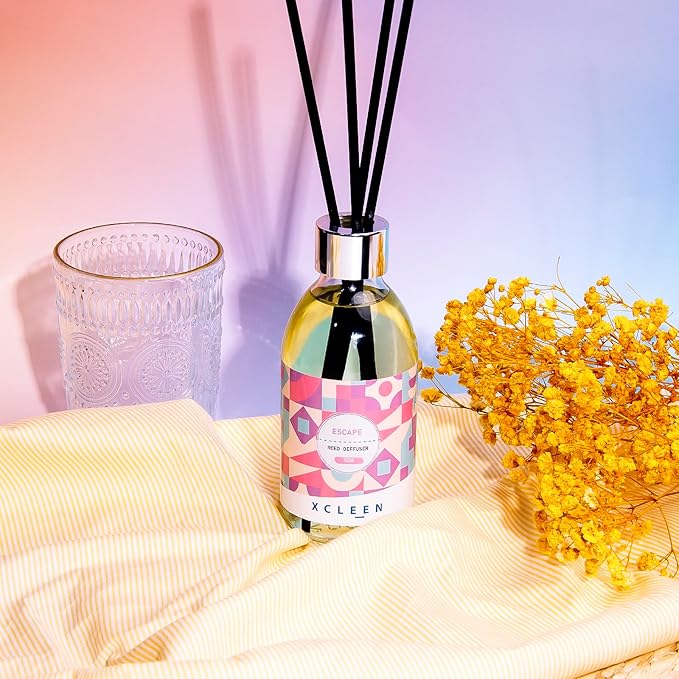 Escape Reed Diffuser Set, 6.7 Oz Large Bottle Scent Diffuser with Sticks, Home Fragrance Oil Diffuser for Bathroom Office Air Freshener, More Masculine Scent