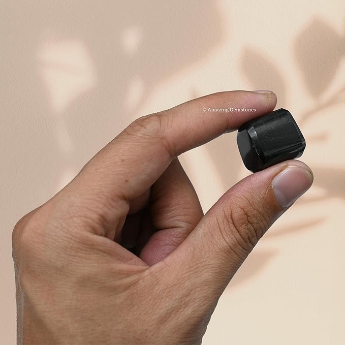 Amazing Gemstone Black Tourmaline Crystals and Healing Stones Tumbled - 1 oz, Healing Stones for Energy Balance, Stress Relief - Premium Polished Gems Rocks for Meditation and Wellness