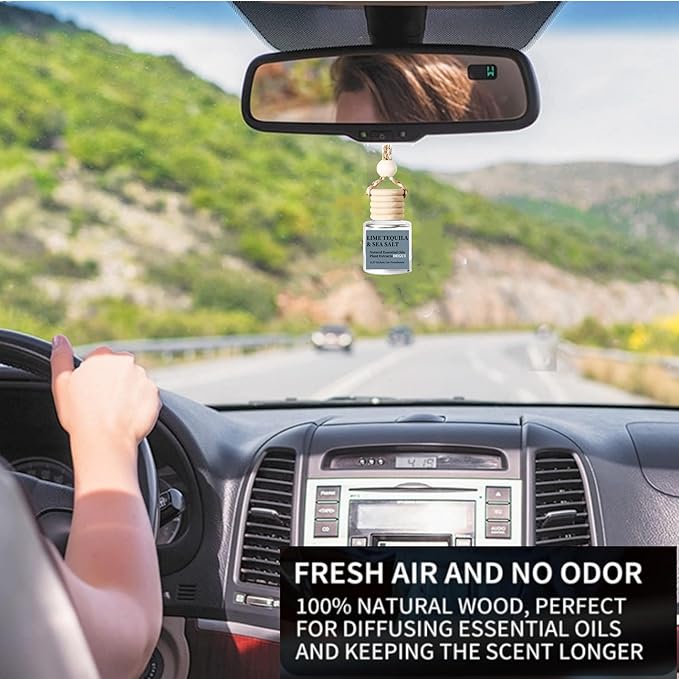 2Pack Blood Orange Tequila and Sea Salt Scented Automotive Air Freshener Set, Car Accessories Decoration Hanging Scented Car Diffuser for Men Women