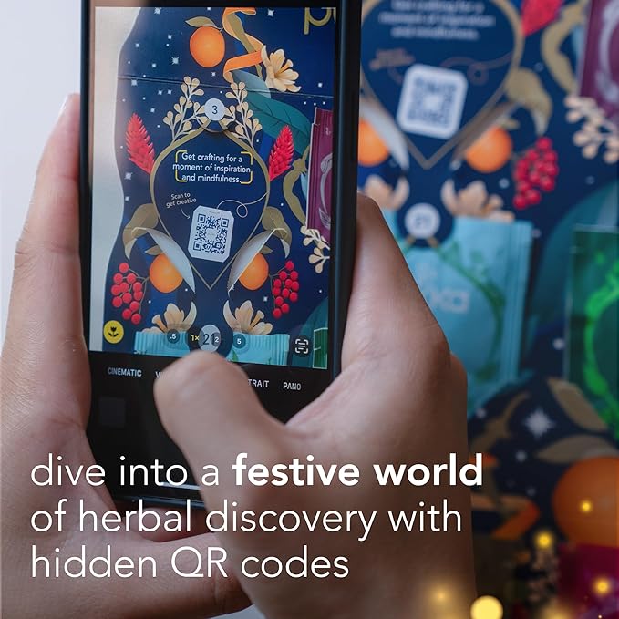 Pukka 2025 Advent Calendar Organic Tea Sampler, Selection of 24 Delightful Black & Green Tea Infusions, Christmas Gift Idea for Tea Lovers, 100% Organic