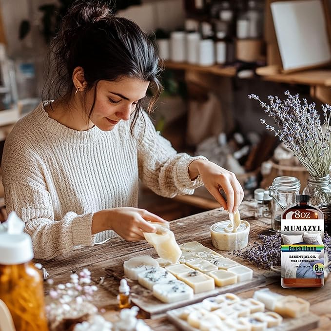 Fresh Linen Essential Oil, Fresh Linen Oil 8 Fl Oz 240ML for Diffuser Humidifier Yoga Cleaning DIY Candle Soap Making Fragrance Oils