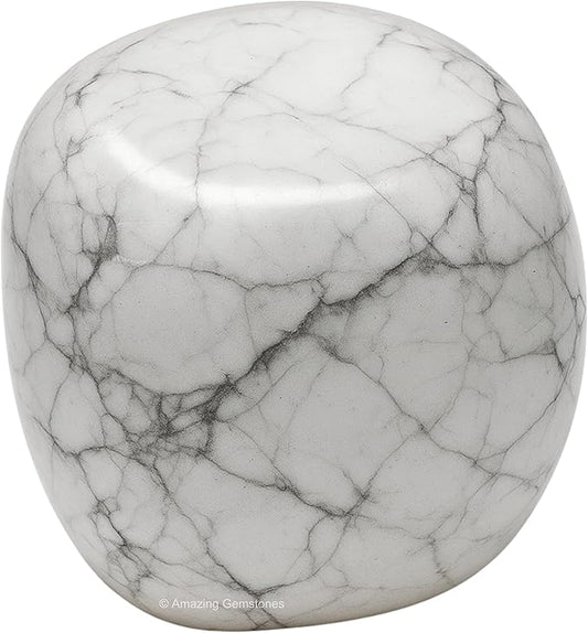 Amazing Gemstone Howlite Crystals and Healing Stones Tumbled - 1 oz African Bloodstone Stone, Healing Stones for Energy Balance, Premium Polished Gems Rocks for Meditation and Wellness