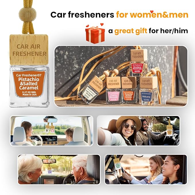 Car Air Freshener Hanging Diffuser – Long-Lasting Essential Oil Scent (Up to 60 Days) – Non-Toxic & Eco-Friendly – 2-Pack Auto Fresheners Made in USA