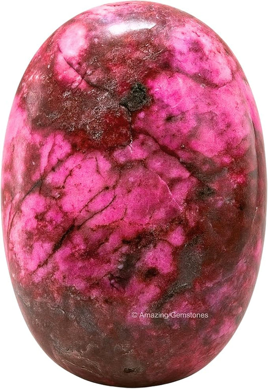 Amazing Gemstone Cobalt Calcite Crystals and Healing Stones - Large Palm Stone Piedra - Crystal for Good Luck, Balanced Positive Energy, Meditation - Unique Stocking Stuffers and Birthday Gifts