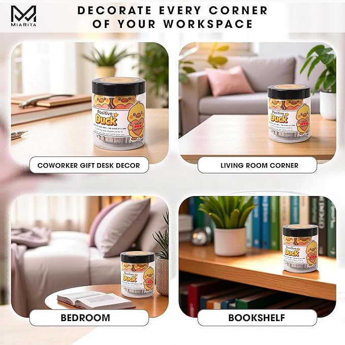 Positive Duck Jar – 60 Funny Emotional Uplifting Support Affirmation Cards, White Elephant Gift For Women Men, Stress Relief Gifts, Duck Gifts, Cards to Reduce Anxiety & Increase Relaxation