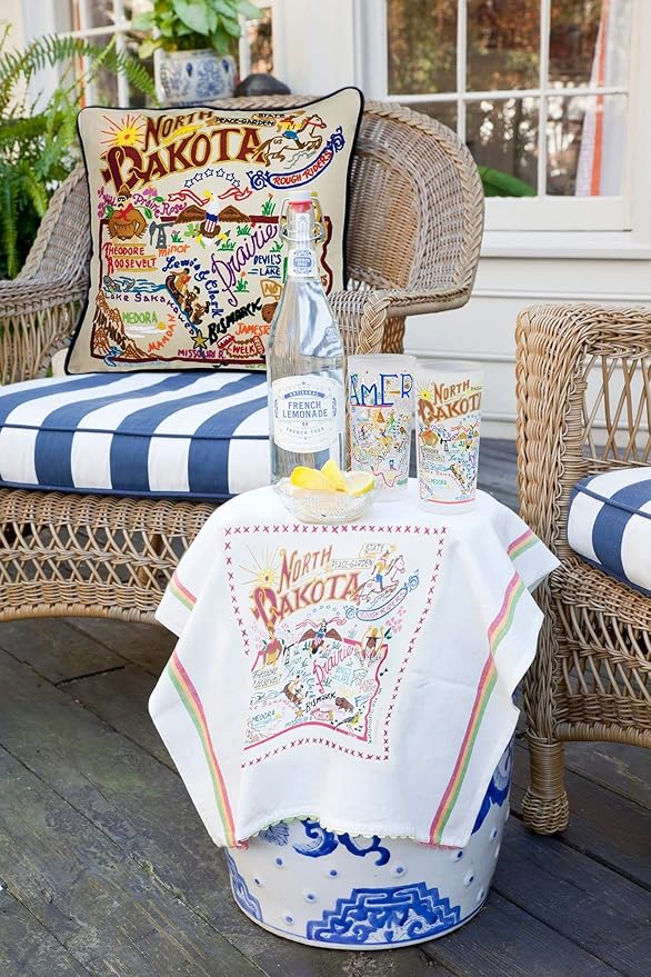 Catstudio North Dakota Embroidered Decorative Throw Pillow