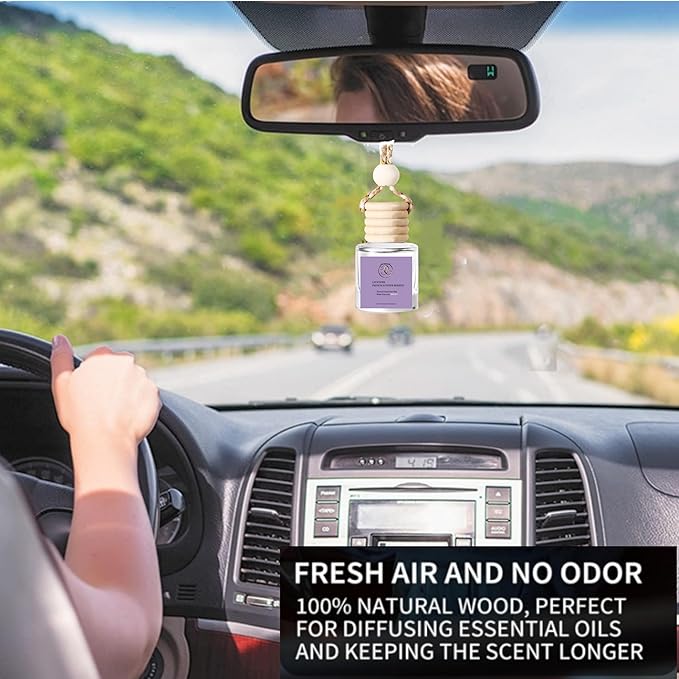 2Pack Lavender and French Juniper Berries Scented Automotive Air Freshener Set, Car Accessories Decoration Hanging Scented Car Diffuser for Men Women Best Gifts