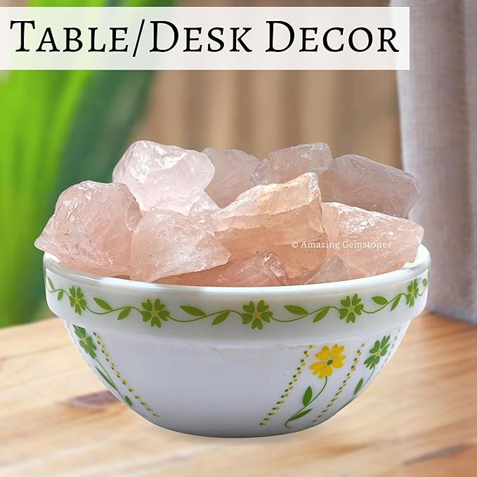 Amazing Gemstone 2 Pieces Star Rose Quartz Raw Crystals and Healing Stones, Natural Rocks for Tumbling and DIY Raw Stones and Crystals