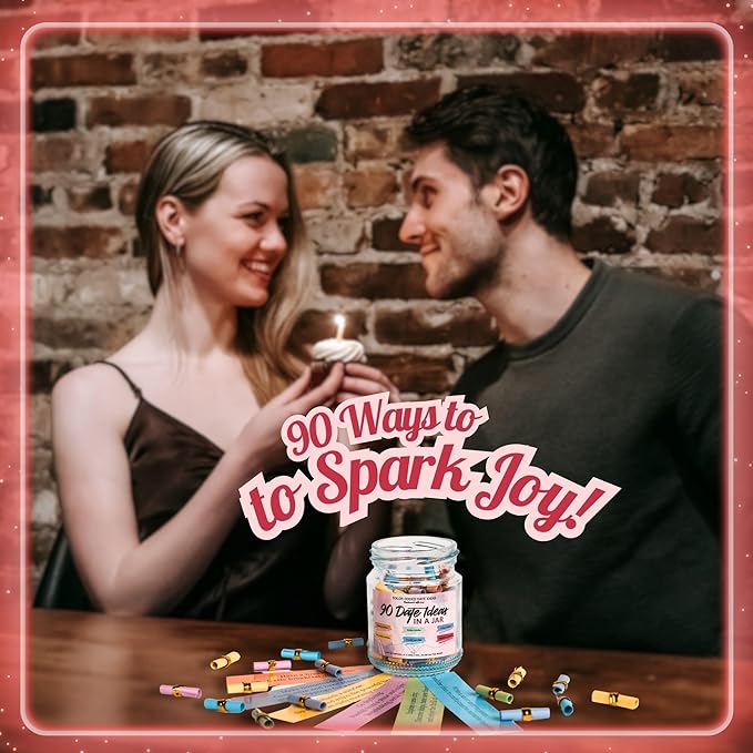 90 Date Ideas In A Jar Date Night Ideas Color Coded Date Ideas Budget-friendly Date Jar Wedding/Anniversary/Bridal Shower/Newlyweds Gifts for Couples, Him, Her, Boyfriend, Girlfriend, Gag Gifts Funny