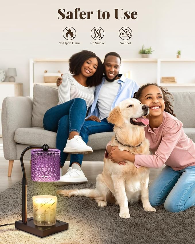 Candle Warmer Lamp with Timer Dimmer Adjustable Height, White Elephant Gifts for Women, House Warming New Home Decor Gifts for Mom, Electric Wax Warmer for Jar Candles, Purple