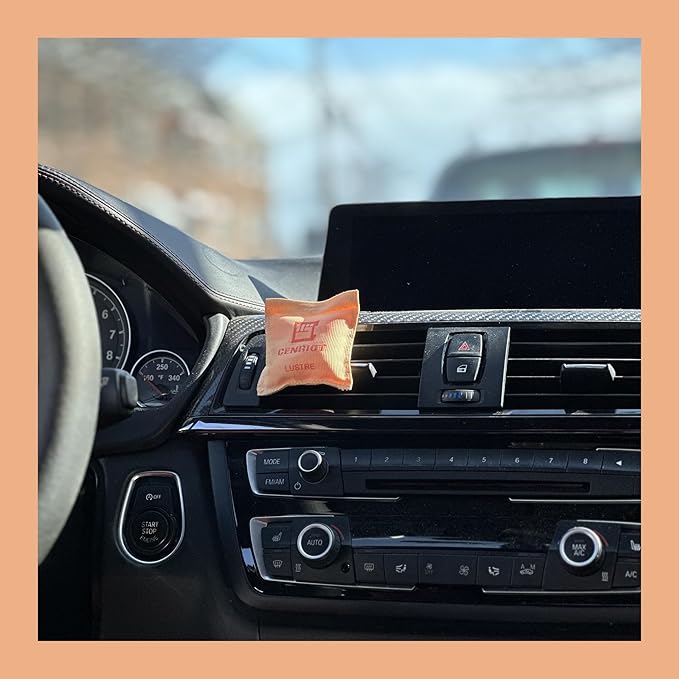 Car Air Freshener(Lustre)-Long Lasting Scented Sachet, Luxury Car Fragrance Diffuser, Magnetic Vent Clip and Hanging Ribbon, Clean and Natural with Essential Oil, For Home Drawer and Closet