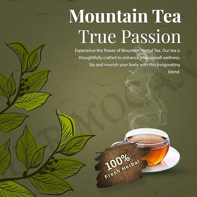 HERBOGANIC Mountain Herbal Tea - Digestion Support and Immune Boost | Refreshing and Delicious Blend | Natural Ingredients | 20 Tea Bags