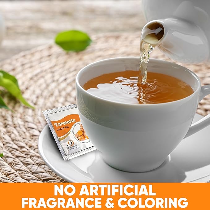 HERBOGANIC Turmeric Herbal Tea - Digestion Support and Immune Boost | Refreshing and Delicious Blend | Natural Ingredients | 20 Tea Bags