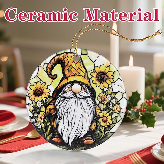 Christmas Ornament, Christmas Decoration, Ceramic-Style Gnome Ornament, Heirloom Keepsakes, Holiday Ornaments, Holiday Presents, Unique Xmas Gifts, Gift Exchange Ornaments, Gift Idea