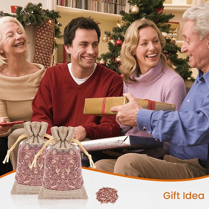 Homode Cedar Sachets for Clothes Storage, Pack of 20 Cedar Chips for Drawers and Closets, Aromatic Cedar Shavings Bags, Red Cedarwood Pouches for Shoes