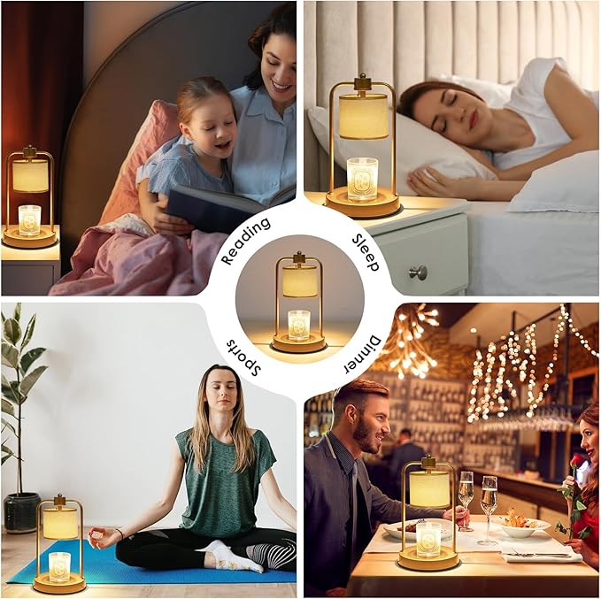Candle Warmer Lamp Electric with Timer: Wax Melts Warmer - Dimmable Candle Warmer with Replacement Bulbs, Bedroom Home Decor Compatible with Various Candles