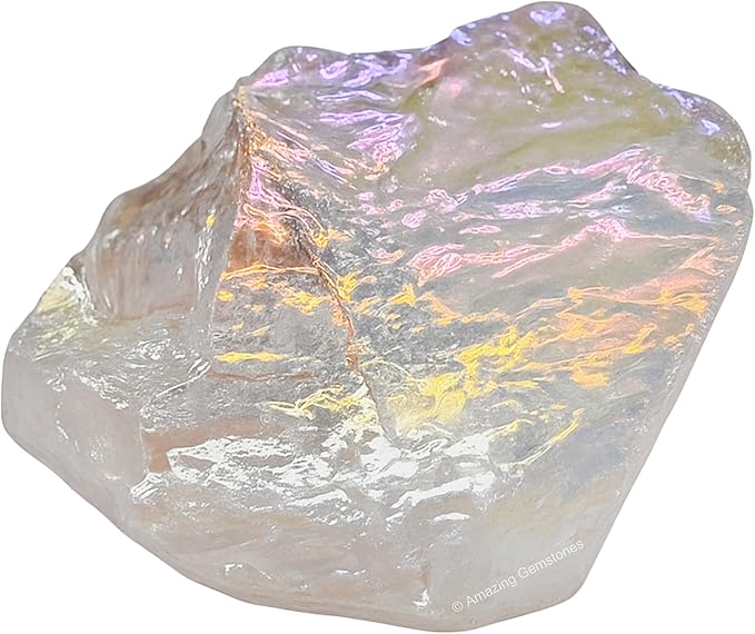 Amazing Gemstone Angel Aura Quartz Raw Crystals and Healing Stones, Natural Rocks for Meditation - DIY Raw Stones and Crystals, 2 Pieces