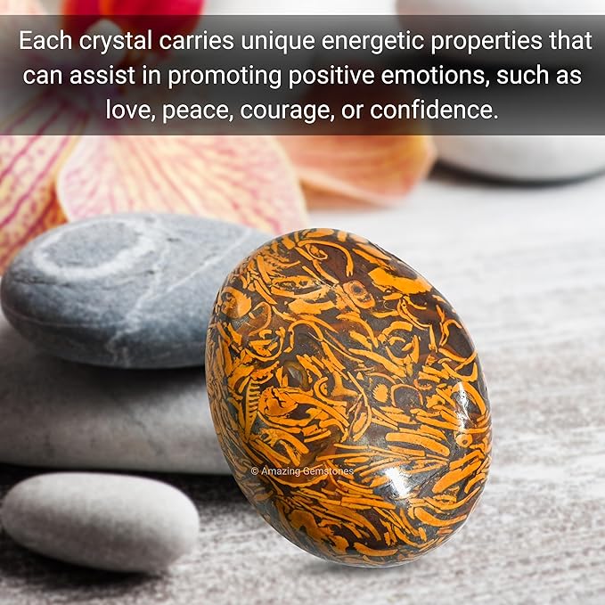 Amazing Gemstone Mariyam Jasper Crystals and Healing Stones - Large Palm Stone Crystals Piedra - Crystal for Good Luck, Balanced Positive Energy, Meditation - Unique Stocking Stuffers, Gifts for Women