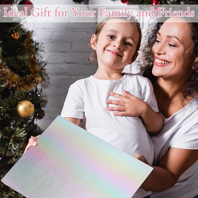 Chunful Foldable Backstage Mirror with Handle Holographic 33.5 X 13.4 Inch Folding Hanging Mirror Rectangular for Travel Dance Bag Home Fitness Spa Gift for Dancers (White)