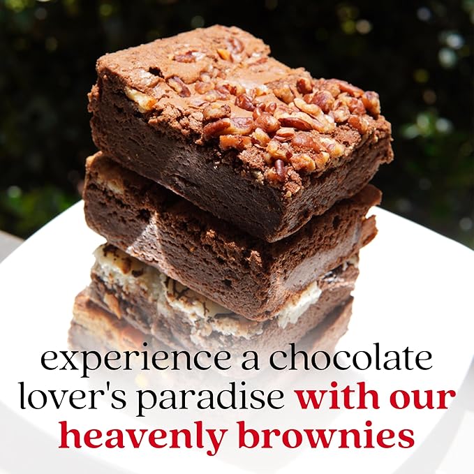 David's Cookies Assorted Brownies Gift Tin - 20 Slices of Individually Wrapped Gourmet Brownies - Delicious Variety of Flavors, Fresh Baked Snacks - Ideal Brownies Gift Basket For Special Occasions