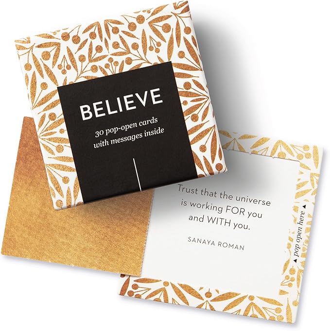 Compendium ThoughtFulls Pop-Open Cards — 4-Pack of Believe, Shine, Holiday Cheer, Merry Christmas — 120 Pop-Open Cards, Each with a Different Message Inside
