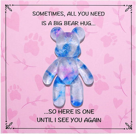 Pocket Bear Hug, Anxiety Relief Gifts for Women Men, Mental Health Positivity Gifts, Thinking of You Gift, Emotional Support Gift, Comforting Present for Son Daughter Back to School, Light Blue