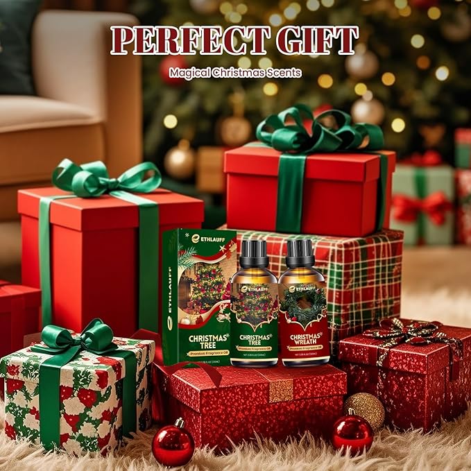 Christmas Tree Essential Oil 3.38 Fl Oz (100ml), Christmas Essential Oils for Diffusers, Winter Essential Oils for Candle Making, Cozy Holiday Scented Oils