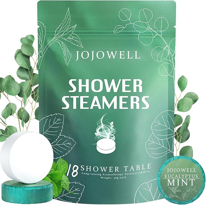Shower Steamers Aromatherapy - 18 Pack Shower Bombs Birthday Christmas Gifts for Women Men, Eucalyptus for Shower, Nasal Relief,Self Care Spa Gifts for Women - Eucalyptus & Mint