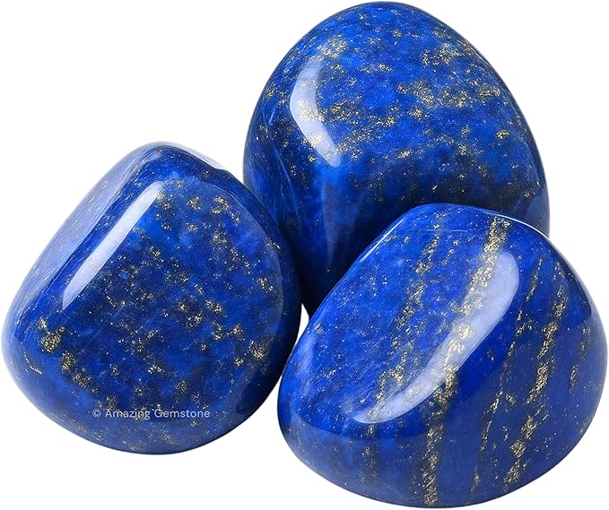 Amazing Gemstone Lapis Lazuli Crystals&Healing Stones Tumbled - 1000+ Carats Lapis Lazuli Stone, Healing Stones for Energy Balance, Stress Relief - Premium Polished Gems Rocks for Meditation&Wellness