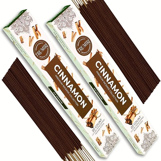 Cinnamon Incense Sticks - Incienso de Canela - Total 40 Insence-Sticks - Dual Pack of 20 Insense - Inciensos - Inscents - Natural Non Toxic Ingredients - Incents - Incence - Inscense