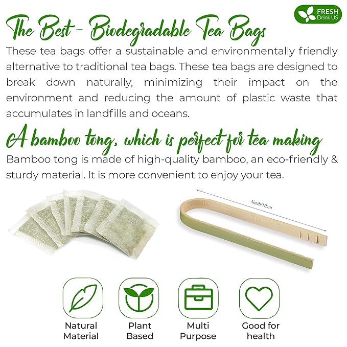 FRESHDRINKUS Premium Mugwort Tea Bags - 120 Count, 100% Natural Pure Leaves, Loose Leaf Herbal Tea, No Sugar, No Caffeine, No Gluten, Vegan