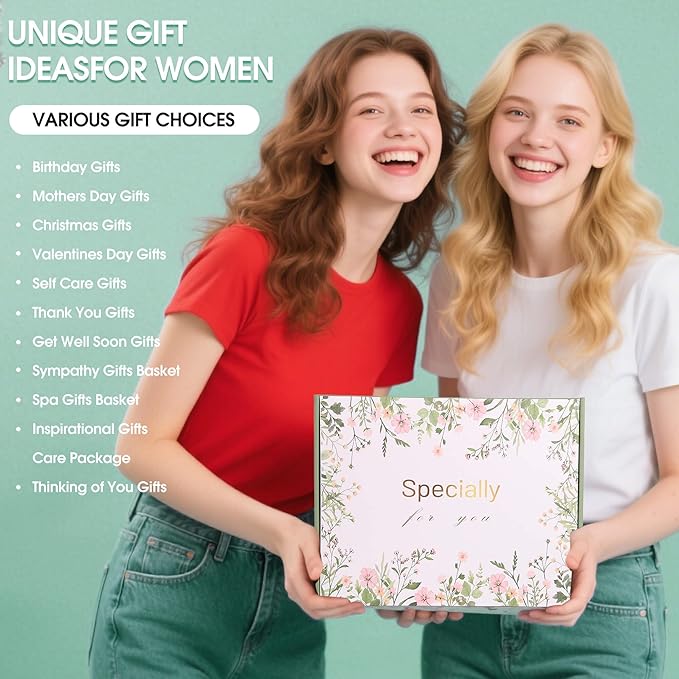 Gift Baskets for Women, Get Well Soon Gift, Birthday Gifts, Self Care Package, After Surgery Thinking of You Inspirational Basket, Sympathy Gifts for Her Mom Wife Sister Friend Girlfriend Coworker