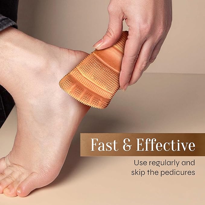 Facón Pumice Stone for Feet Callus Remover - Terra-Cotta Foot Scrubber with 2 Sides, 100% Pure Natural Foot Pumice Stone, Pedicure Pumice Stone Scrubber, Foot Exfoliator, Removes Calluses & Dead Skin