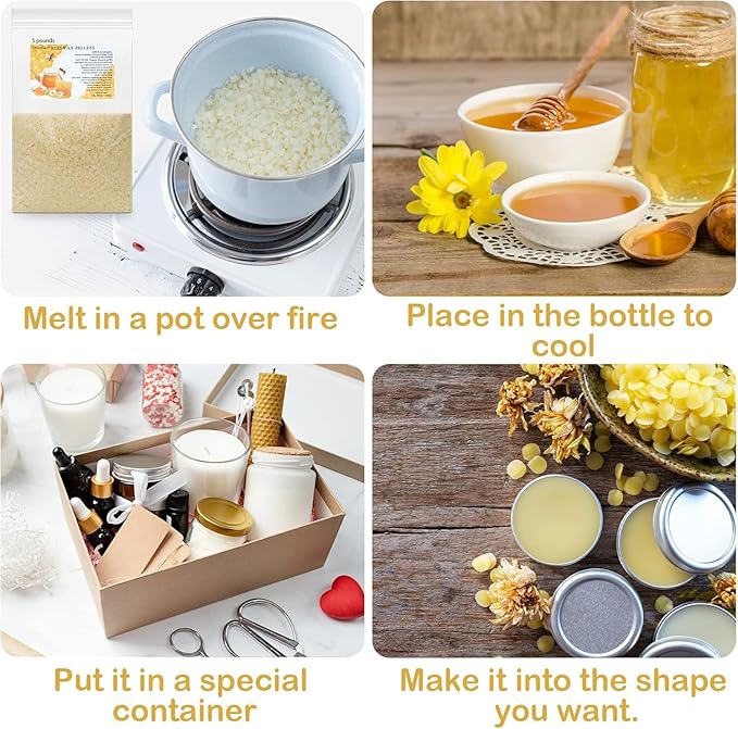 10LB Beeswax Pellets Beeswax for Candle Making Beeswax Pellets for Skin Beeswax Beads Beeswax Bulk Beeswax for Lotion Making for DIY and Craft Project