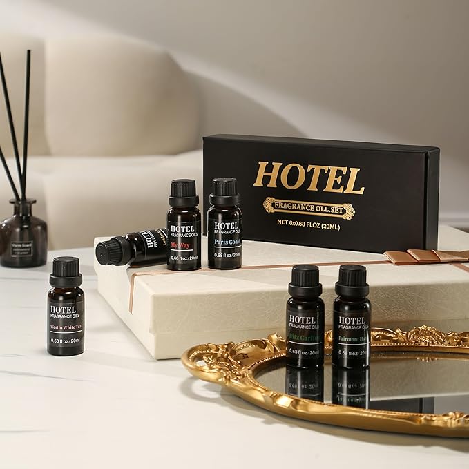Hotel Collection Luxury Diffuser Oils Set for Diffusers, Fragrance, Scents for Candle Making, Soap (6 * 10ML Set01)