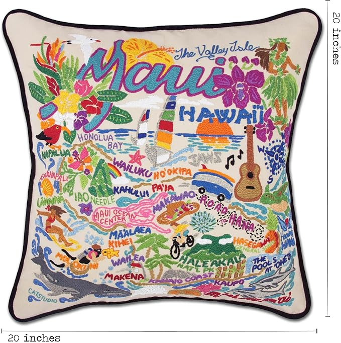 Catstudio Maui Embroidered Decorative Throw Pillow