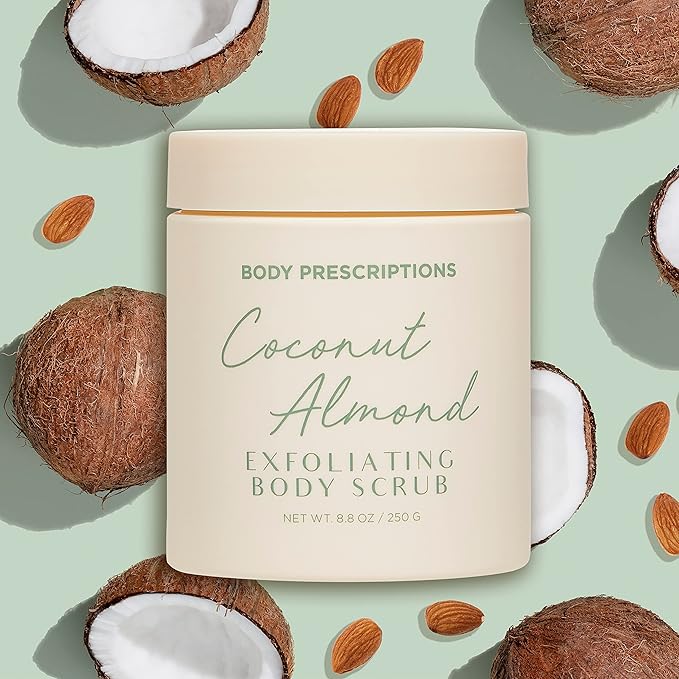 Body Prescriptions Exfoliating Body Scrub – Body Cleanser for Nourished, Ultra-Smooth Skin, Honey Citrus, Coconut Almond, and Sweet Mint