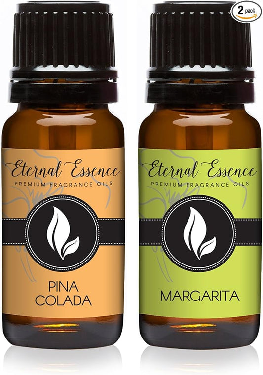 Eternal Essence Oils 2 Pack 10ml Premium Fragrance Oil - Pina Colada & Margarita - for Candle, Soap Making, Aromatherapy, Diffusers, Home Care, & Humidifiers