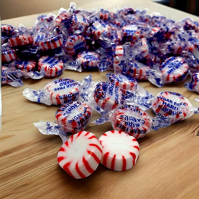 Sugar Free Peppermint Starlight Gourmet Hard Candy - Keto Friendly, 1.5 lbs Cool Refreshing Mints Individually Wrapped - Ideal Diabetic Candy, Gluten Free(24 oz)